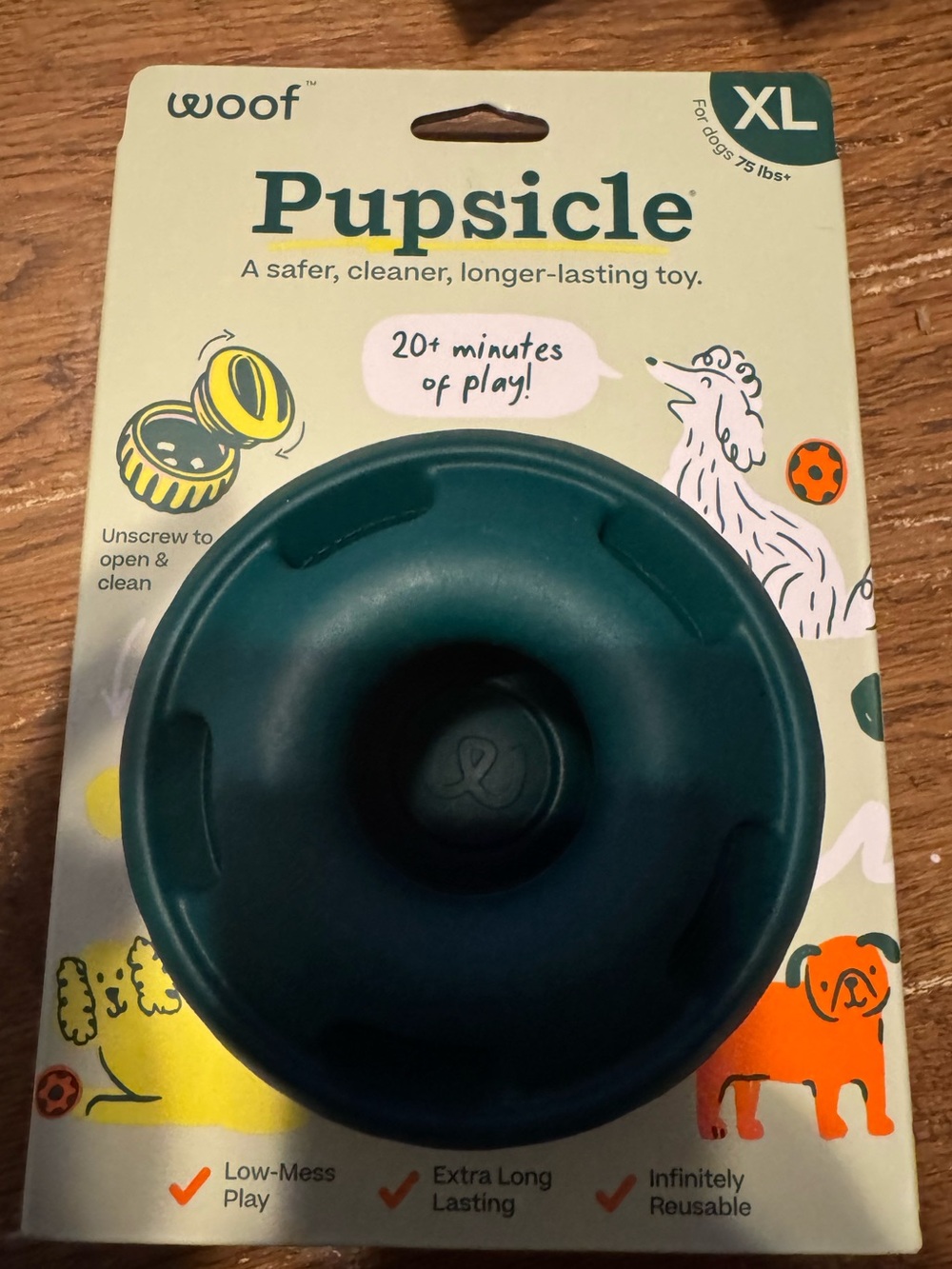 Woof Pupsicle XL treat holder freezer toy for Large Dogs NEW